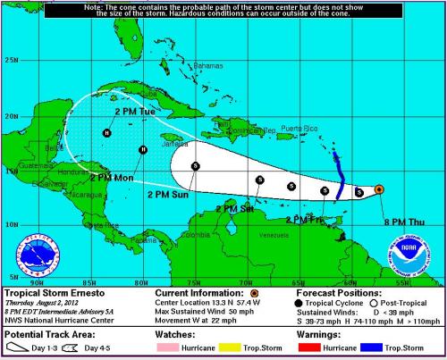 Weather August 02, 2012 - 8.00 pm EDT